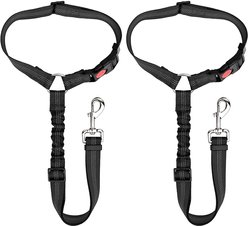 SlowTon Adjustable Dog Car Headrest Restraint with Seat Belt, 2 count