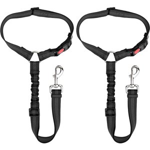 SlowTon Adjustable Dog Car Headrest Restraint with Seat Belt, 2 count