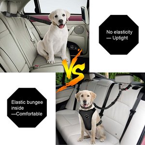 SlowTon Adjustable Dog Car Headrest Restraint with Seat Belt, 2 count