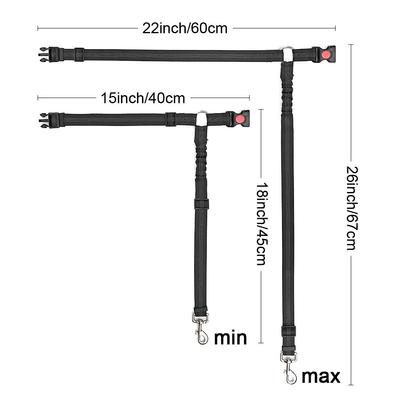 Show full view: SlowTon Adjustable Dog Car Headrest Restraint with Seat Belt, 2 count slide 3 of 10