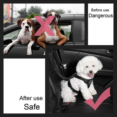 Show full view: SlowTon Adjustable Dog Car Headrest Restraint with Seat Belt, 2 count slide 8 of 10