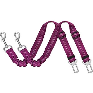 SlowTon Adjustable Dog Car Seat Belt, 2 count, Fuchsia