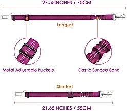 SlowTon Adjustable Dog Car Seat Belt, 2 count, Fuchsia slide 2 of 8