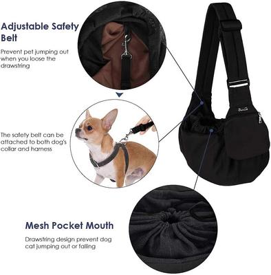 Show full view: SlowTon Adjustable Hard Bottom Support Cat & Dog Sling, Black slide 3 of 9