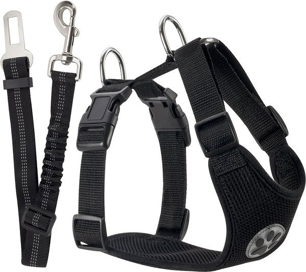 Show full view: SlowTon Car Safety Dog Harness with Seat Belt, Black, Large: 27.5 to 37-in chest slide 1 of 9