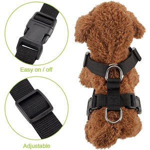 SlowTon Car Safety Dog Harness with Seat Belt, Black, Large: 27.5 to 37-in chest