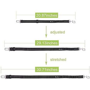 SlowTon Car Safety Dog Harness with Seat Belt, Black, Large: 27.5 to 37-in chest