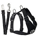SlowTon Car Safety Dog Harness with Seat Belt, Black, Medium: 21.5 to 27-in chest