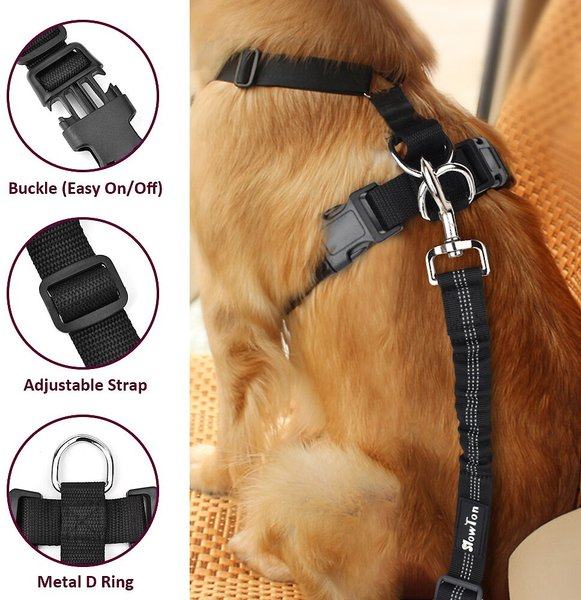 Show full view: SlowTon Car Safety Dog Harness with Seat Belt, Burgundy, Medium: 21.5 to 27-in chest slide 3 of 9