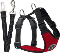 SlowTon Car Safety Dog Harness with Seat Belt, Red, Small: 18.5 to 21-in chest