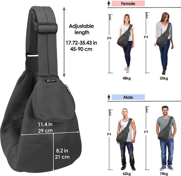 SlowTon Hands-Free Padded & Adjustable Sling Dog & Cat Carrier