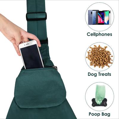 Show full view: SlowTon Hands-Free Padded & Adjustable Sling Dog & Cat Carrier, Green slide 4 of 8