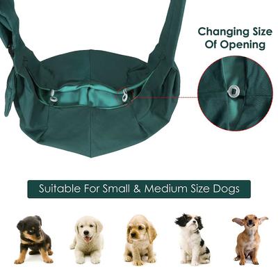 Show full view: SlowTon Hands-Free Padded & Adjustable Sling Dog & Cat Carrier, Green slide 6 of 8