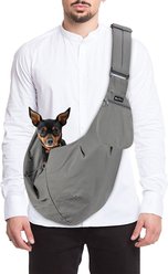 SlowTon Hands-Free Padded & Adjustable Sling Dog & Cat Carrier, Grey