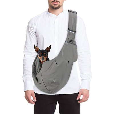 SlowTon SlowTon Hands-Free Padded & Adjustable Sling Dog & Cat Carrier, Grey