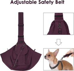SlowTon Hands-Free Padded & Adjustable Sling Dog & Cat Carrier, Wine Red slide 2 of 7