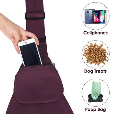 Show full view: SlowTon Hands-Free Padded & Adjustable Sling Dog & Cat Carrier, Wine Red slide 3 of 8