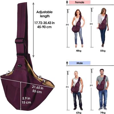 Show full view: SlowTon Hands-Free Padded & Adjustable Sling Dog & Cat Carrier, Wine Red slide 7 of 8
