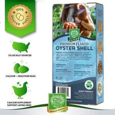 Show full view: Small Pet Select 100% Flaked Oyster Shell Calcium Supplement for Chickens & Ducks, 5-lb box slide 5 of 8
