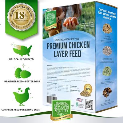 Show full view: Small Pet Select Corn, Soy & GMO Free 18% Protein Chicken Layer Feed, 20-lb box slide 2 of 6