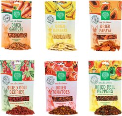 Small Pet Select Dried Fruits & Veggies Six Flavors Sampler Small Animal Treats, 2-oz bag, 6 count
