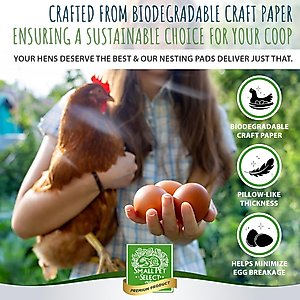 Small Pet Select Fits Most Nesting Boxes, Chicken Coop Nest Liners, Chicken Nesting Pads for Hens, 13 x 13-in, 8 count