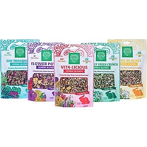 Small Pet Select Five Natural Herbal Sampler Guniea Pig & Rabbit Treats, 2.5-oz bag, 5 count