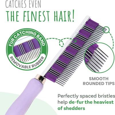 Show full view: Small Pet Select Hair Buster Fur Detangler Comb Cat, Dog & Small-Pet Grooming Tool, Purple  slide 3 of 7