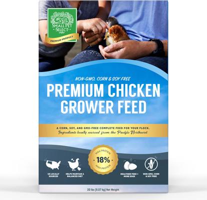 Show full view: Small Pet Select Non-GMO Corn & Soy-Free Chicken Grower Feed Poultry Food, 20-lb box slide 4 of 5