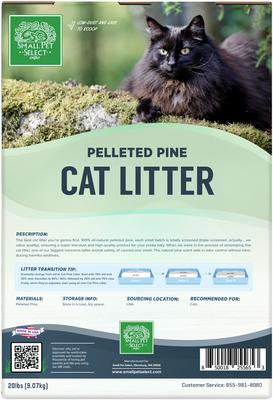 Show full view: Small Pet Select Premium Pine Pelleted 100% All Natural Pellet Non-Clumping Non-Tracking Low Dust Cat Litter, 40-lb box slide 8 of 10