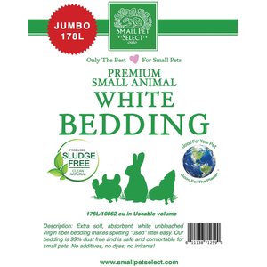 Small Pet Select Premium Unbleached White Paper Small Animal Bedding, 178-L bag