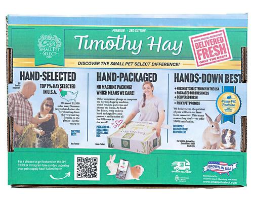 Show full view: Small Pet Select Second Cut Timothy Hay Small Animal Food, 5-lb box slide 3 of 10