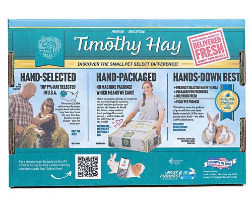 Show full view: Small Pet Select Third Cut Timothy Hay Small Animal Food, 5-lb box slide 3 of 10