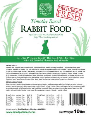 Show full view: Small Pet Select Timothy Based Pellets Rabbit Food, 10-lb box slide 4 of 6