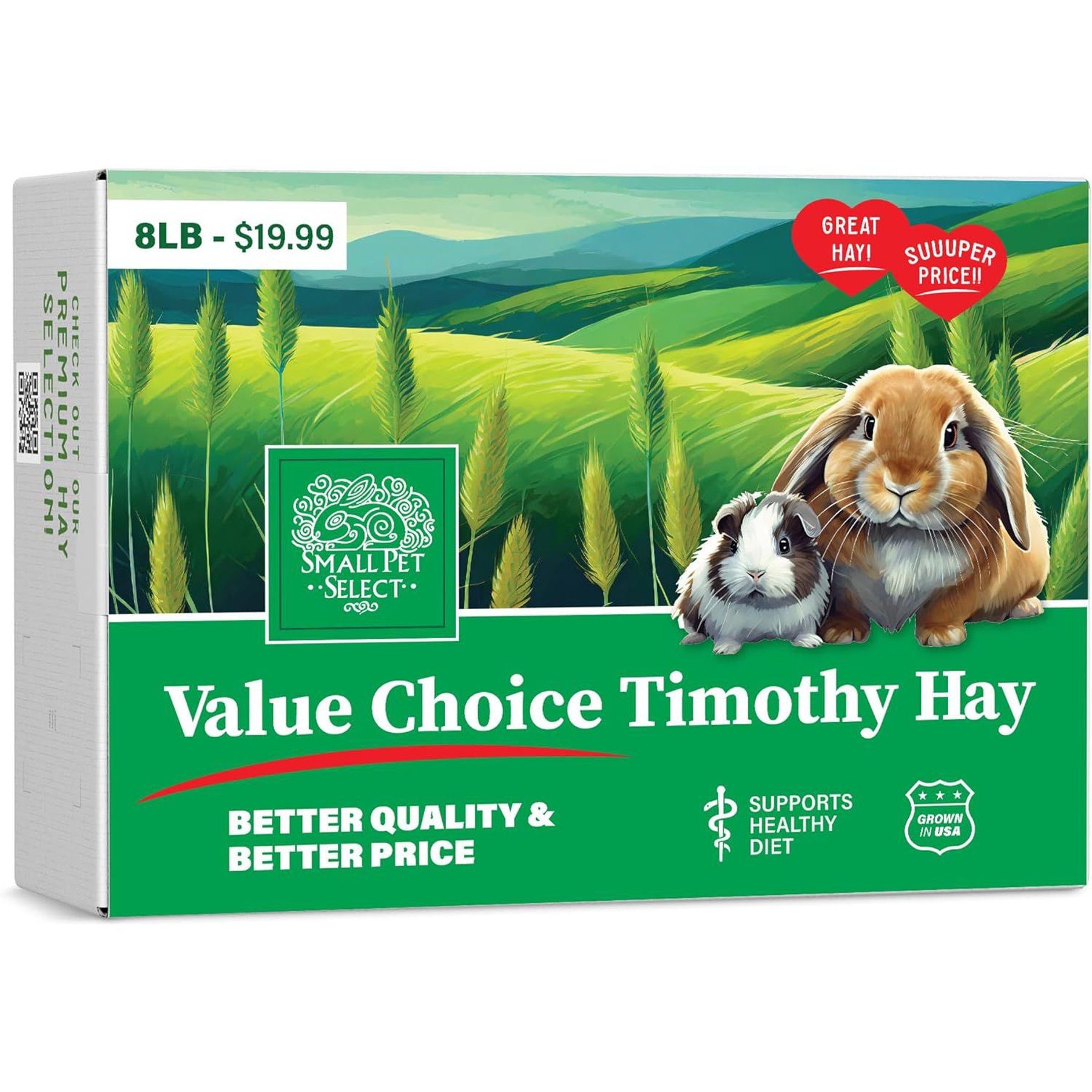 Small Pet Select Value Choice Timothy Hay Small Pet Food, 8-lb box