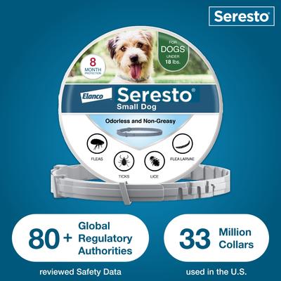 Show full view: Small Seresto Flea & Tick Collar for Dogs + SecureAway Flea Collar Protector, Blue Paws, Medium slide 9 of 10