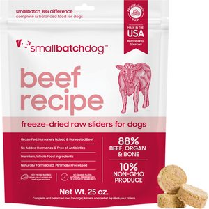 Smallbatch Pets Beef Freeze-Dried Raw Sliders Grain-Free Dry Dog Food, 25-oz bag