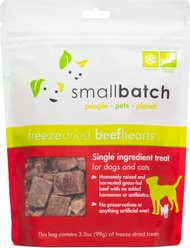 Smallbatch Pets Beef Hearts Grain-Free Adult Freeze-Dried Dog & Cat Treats, 3.5-oz bag