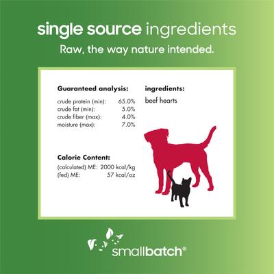 Show full view: Smallbatch Pets Beef Hearts Grain-Free Adult Freeze-Dried Dog & Cat Treats, 3.5-oz bag slide 5 of 8