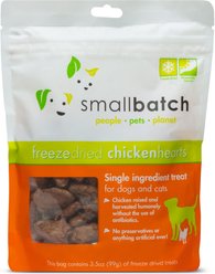 Smallbatch Pets Chicken Hearts Grain-Free Adult Freeze-Dried Dog & Cat Treats, 3.5-oz bag