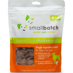 Smallbatch Pets Chicken Hearts Grain-Free Adult Freeze-Dried Dog & Cat Treats, 3.5-oz bag