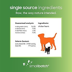 Smallbatch Pets Chicken Hearts Grain-Free Adult Freeze-Dried Dog & Cat Treats, 3.5-oz bag