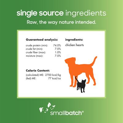 Show full view: Smallbatch Pets Chicken Hearts Grain-Free Adult Freeze-Dried Dog & Cat Treats, 3.5-oz bag slide 5 of 8