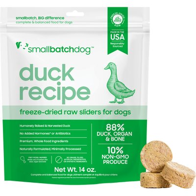 Smallbatch Pets Smallbatch Pets Duck Freeze-Dried Raw Sliders Grain-Free Dry Dog Food, 14-oz bag