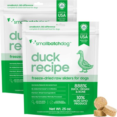 Smallbatch Pets Smallbatch Pets Duck Freeze-Dried Raw Sliders Grain-Free Dry Dog Food, 50-oz bundle