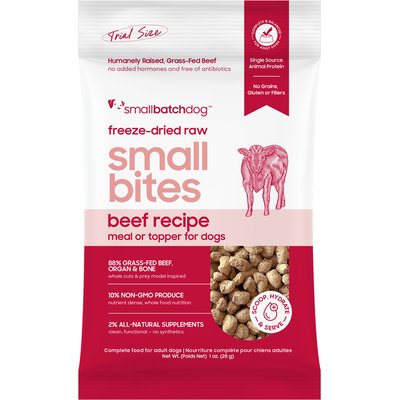 Smallbatch Pets Freeze-Dried Beef Small Bites Dog Food, 1-oz bag