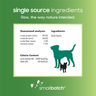 Show full view: Smallbatch Pets Lamb Hearts Grain-Free Adult Freeze-Dried Dog & Cat Treats, 3.5-oz bag slide 5 of 8