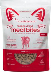 Smallbatch Pets Non-GMO Beef Meal Bites Freeze-Dried Cat Food, 10-oz bag