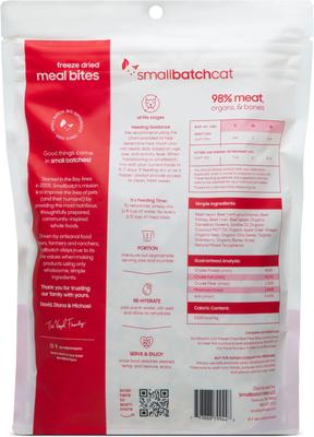 Show full view: Smallbatch Pets Non-GMO Beef Meal Bites Freeze-Dried Cat Food, 10-oz bag slide 3 of 9