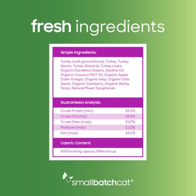 Show full view: Smallbatch Pets Non-GMO Turkey Meal Bites Freeze-Dried Cat Food, 10-oz bag slide 5 of 9